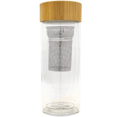 Skleněná termo láhev se sítkem (300 ml)