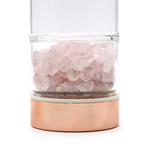 Sklenená čajová fľaša - Rose Gold (500 ml)