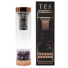 Sklenená čajová fľaša - Rose Gold (500 ml)