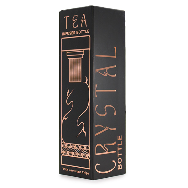 Sklenená čajová fľaša - Rose Gold (500 ml)