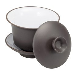 Tmavá keramická miska na čaj - Yixing (100 ml)