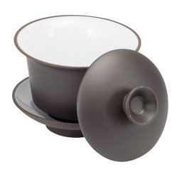 Tmavá keramická miska na čaj - Yixing (100 ml)